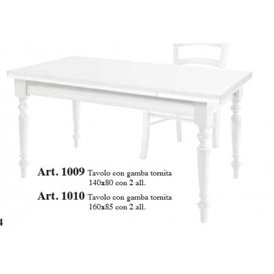 TAVOLO ALLUNGABILE  LACCATO  BIANCO  IN  LEGNO 1009