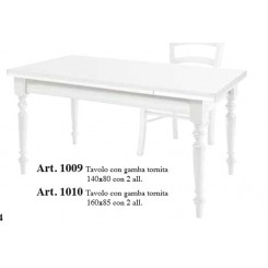 TAVOLO ALLUNGABILE  LACCATO  BIANCO  IN  LEGNO 1009